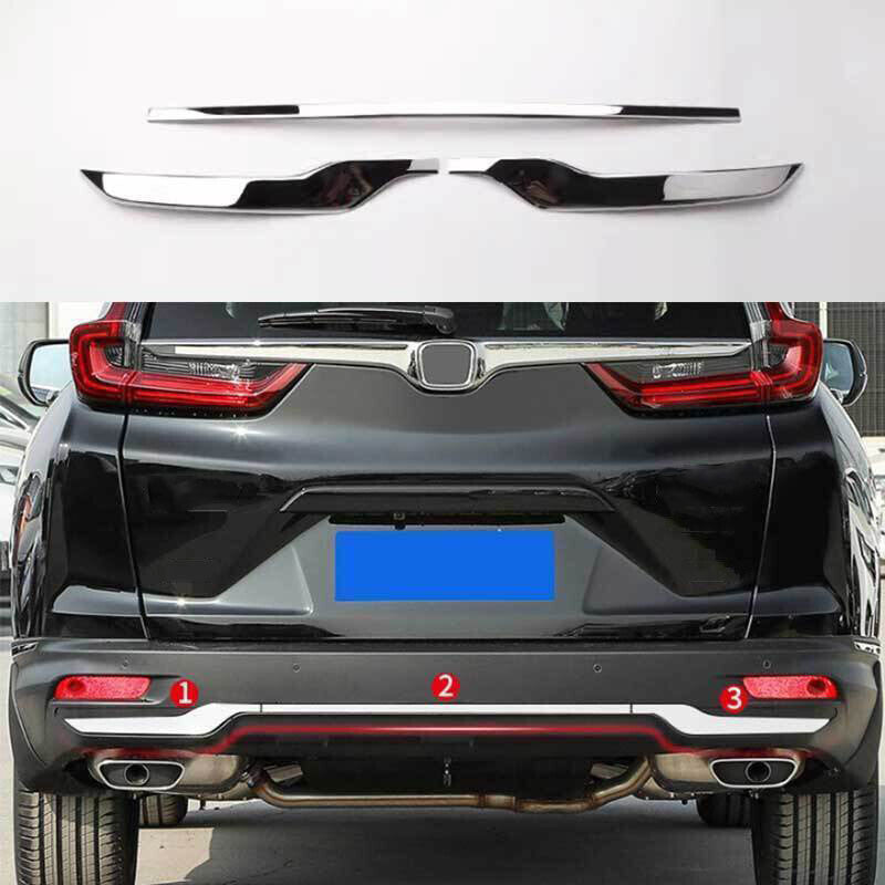 for Honda CR-V CRV 2020-2022 Steel Chrome Rear Bumper Protector Strip Guard 3Pcs