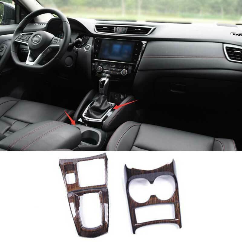 2P for Nissan Rogue Sport 2017-2021 Peach Wood Grain Gear Shift Box Panel Cover