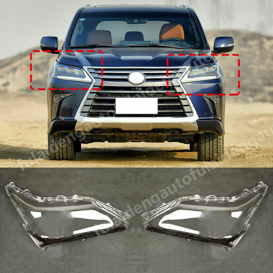 2p for LEXUS LX570 2016-2021 Car Headlight Lens Cover Clear Lampshade lamp shell