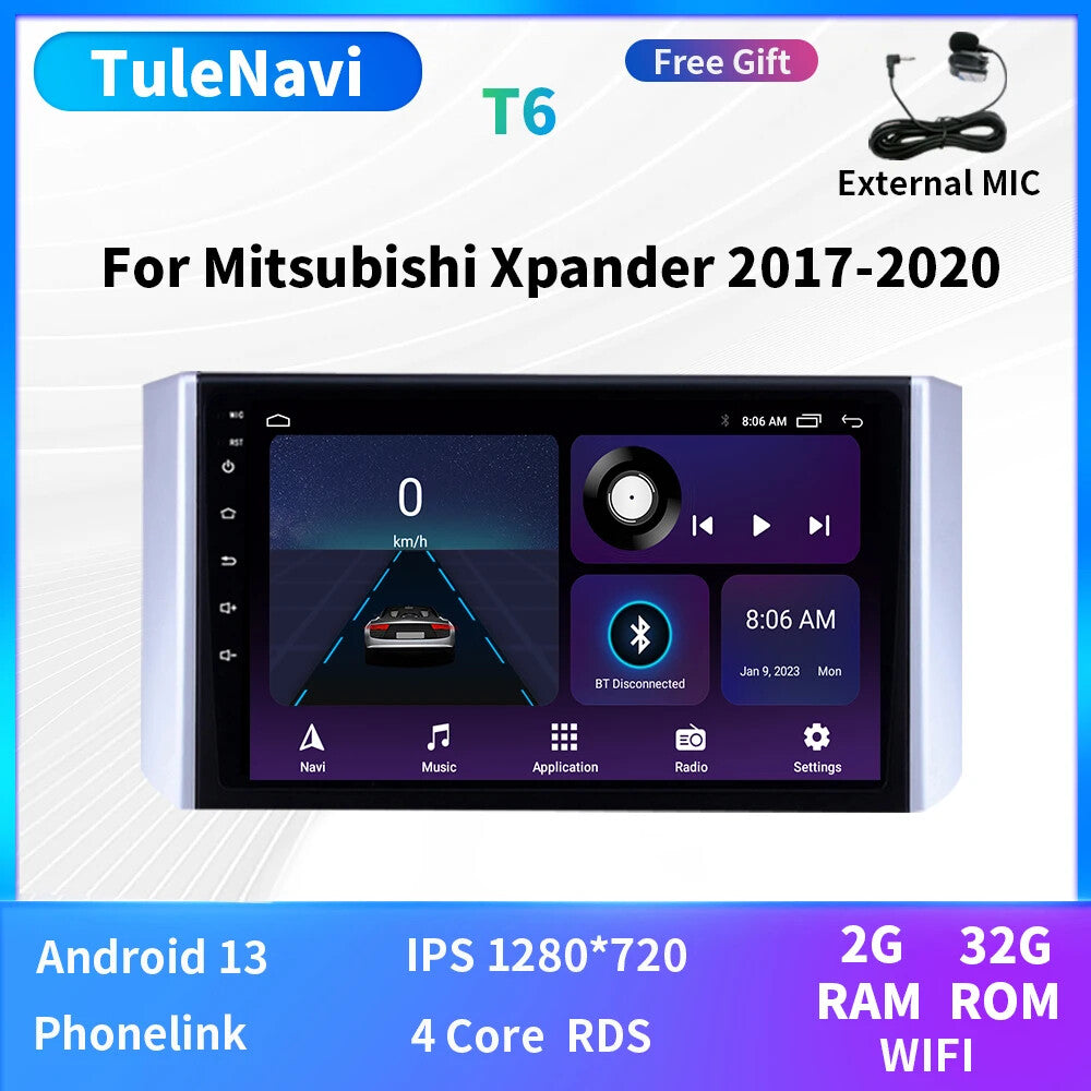 for Mitsubishi Xpander 2017-2020 Car Radio GPS Stereo Multimedia Carplay Player