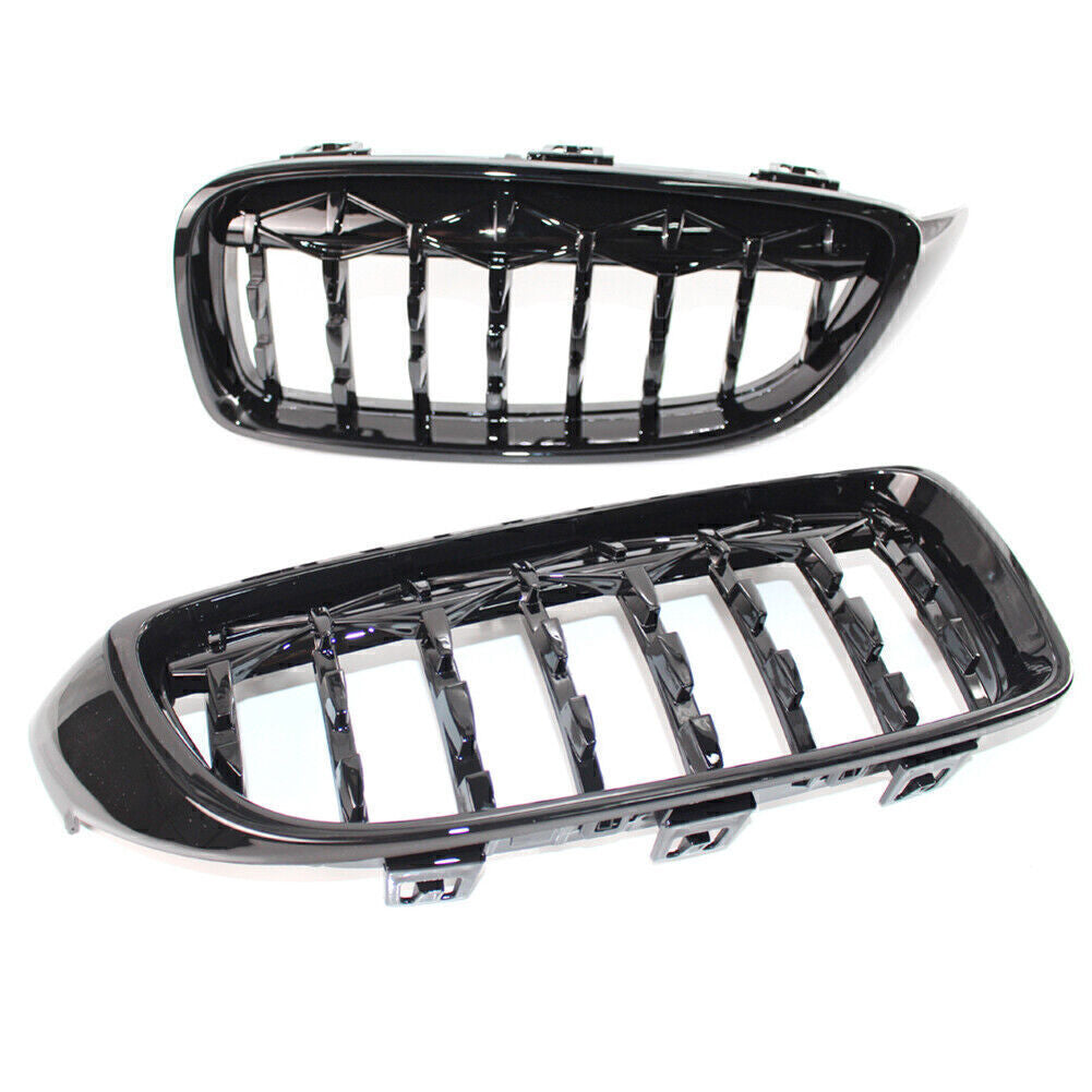 Front Grill Diamond Style Grille LR Fit for BMW 4-Series F32 F33 F36 Sedan/Wagon