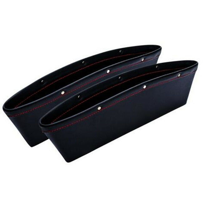 Car for Seat Slit Bag Pocket Storage Catcher Box Leakproof Holder Organizer Black PU