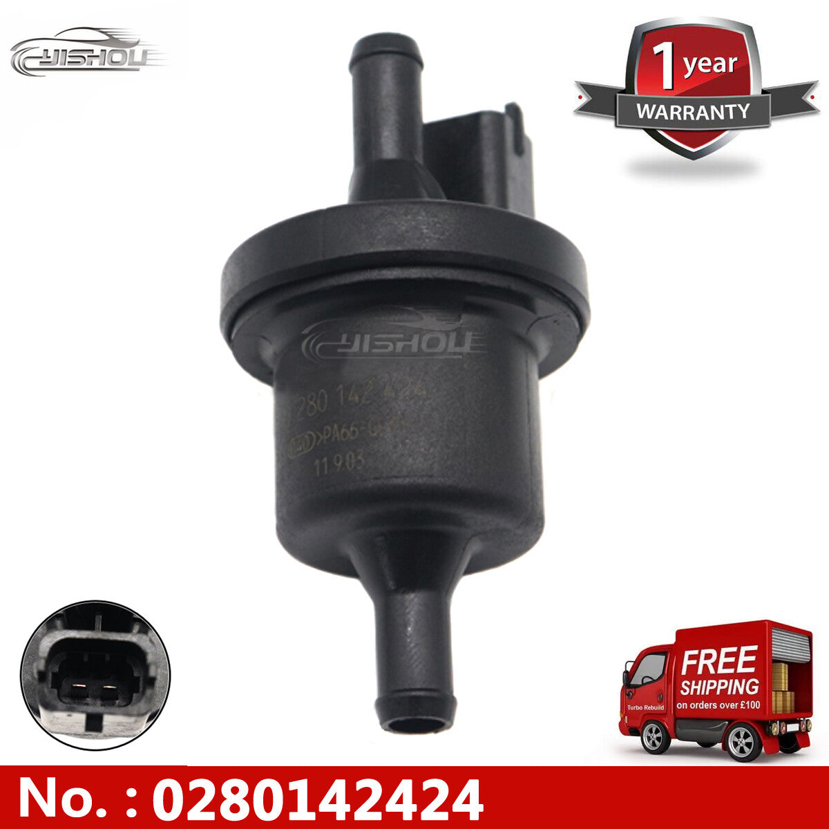 02801424 Steam tank purification control solenoid valve is suitable for Mazda 5, for Volvo C30, V50