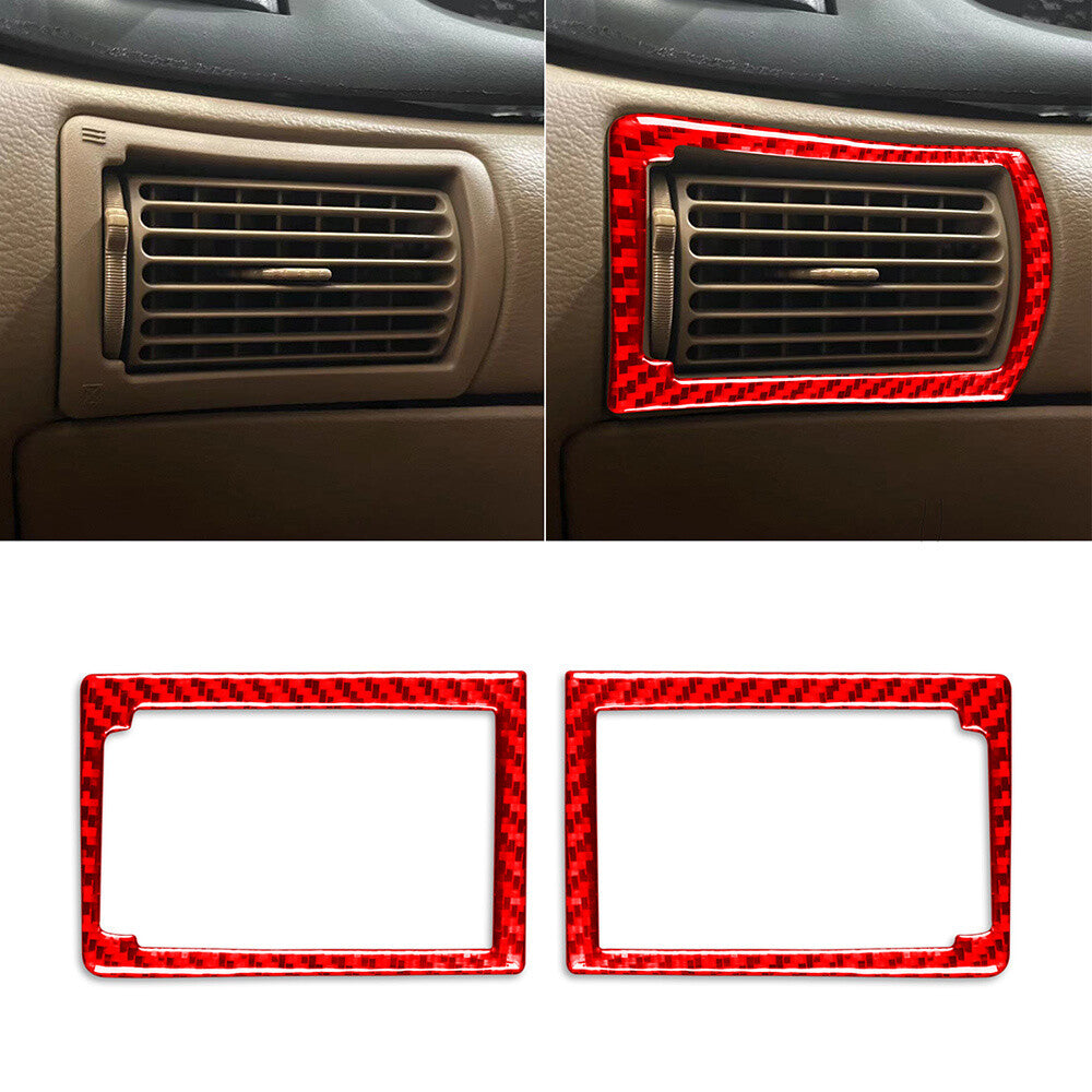 Red Carbon Fiber Inner Side Air Vent Outlet Cover Fit for Ford for Mustang 1996-2003