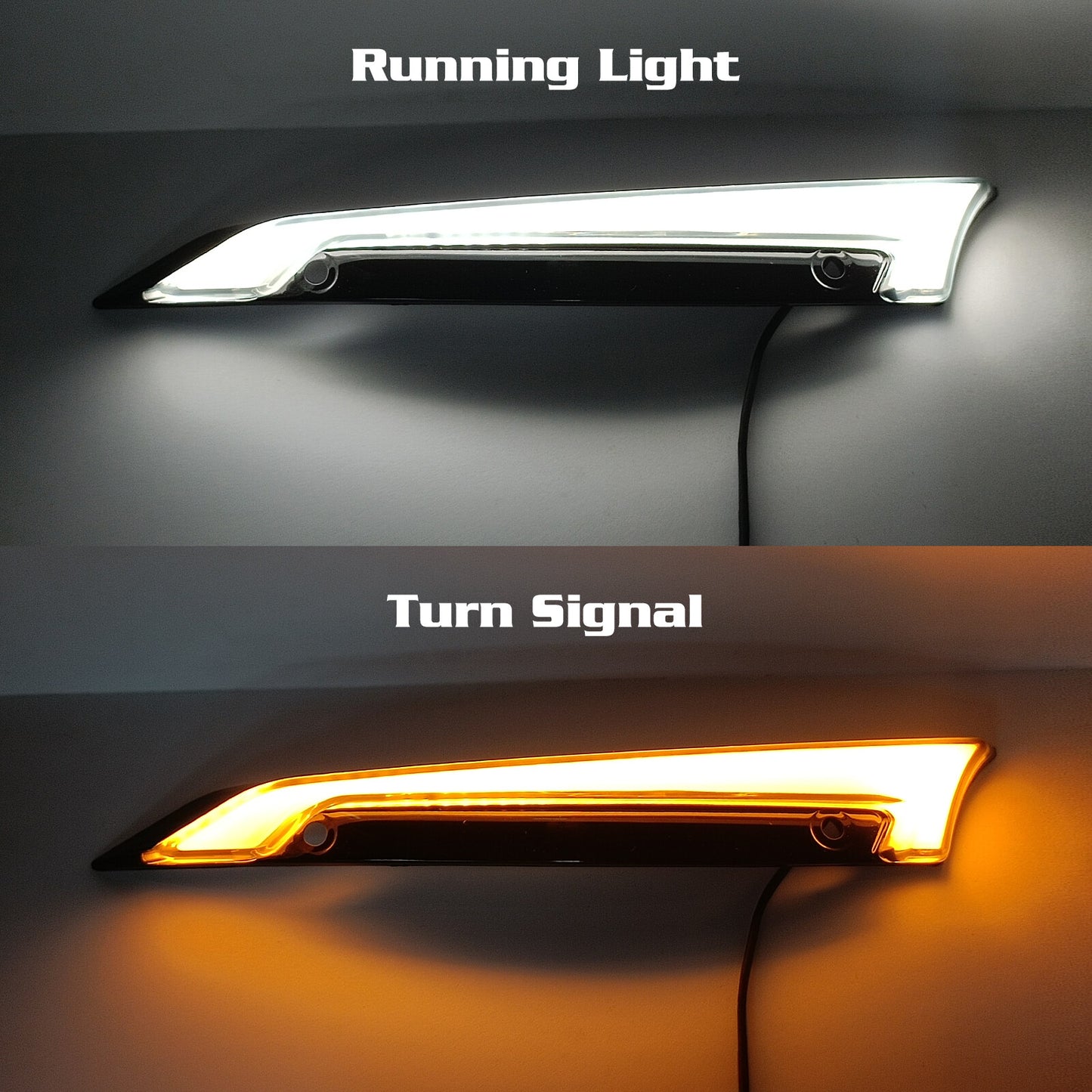 Black Windshield Trim w/ LED Turn Signal Light Fit for Harley Road Glide 15-2023
