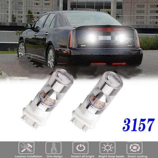 for Cadillac STS 2005-2011 2x 3157 LED Backup Reverse Bulbs 6000K White