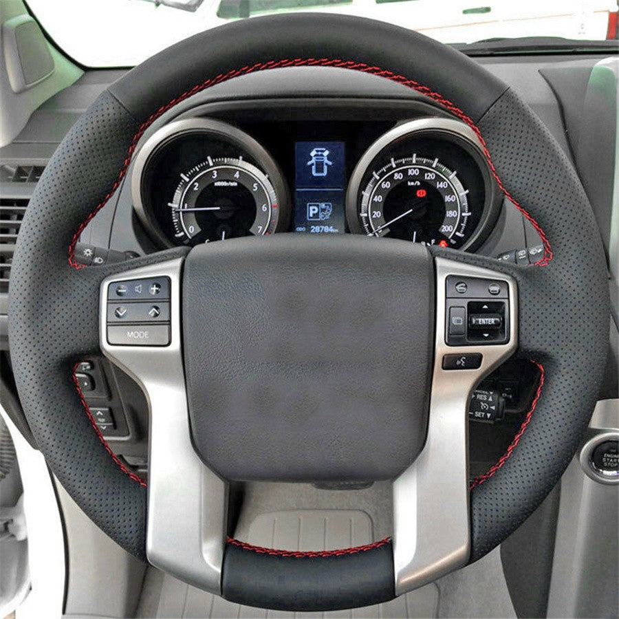 1x Stitching Leather Steering Wheel Cover Black for Toyota Tacoma Tundra for 4Runner