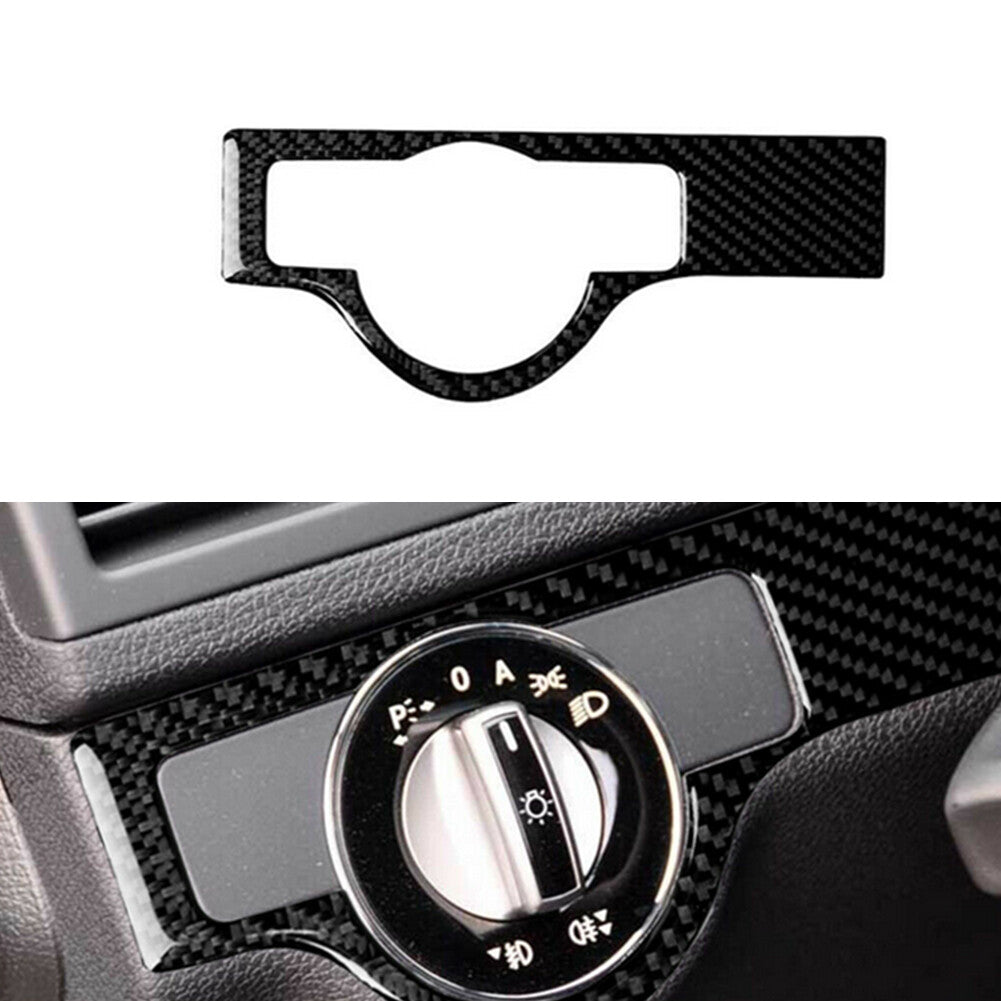 Carbon Fiber Headlight Button Trim for Mercedes-Benz C-Class W204 07-10