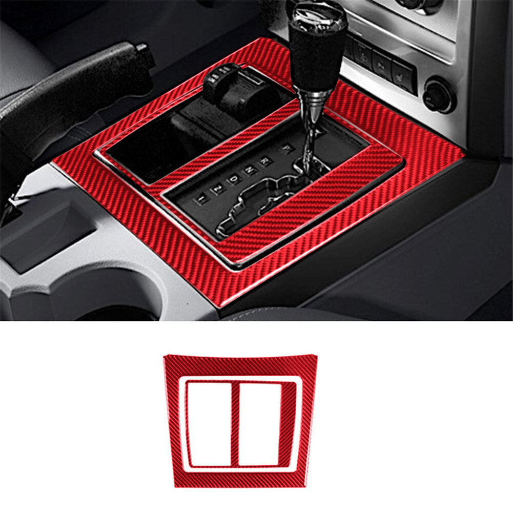 2Pcs Red Carbon Fiber Automatic Gear Shift Panel Trim for Jeep Liberty 2008-2012
