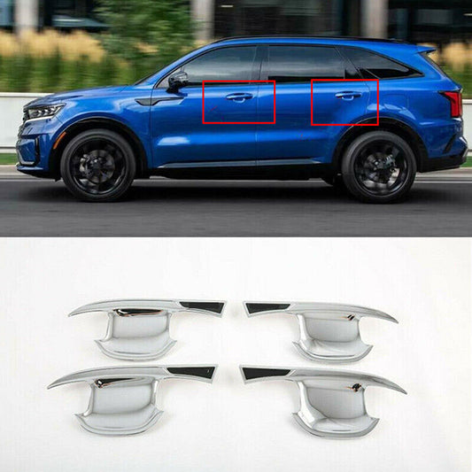 for Kia Sorento 2021-2023 Chrome ABS Exterior Side Door Bowl Molding Cover Trim