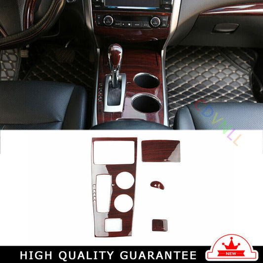 Console Gear Shift Water Cup Panel 4 for Nissan Altima Teana 2013-15 Wood Grain
