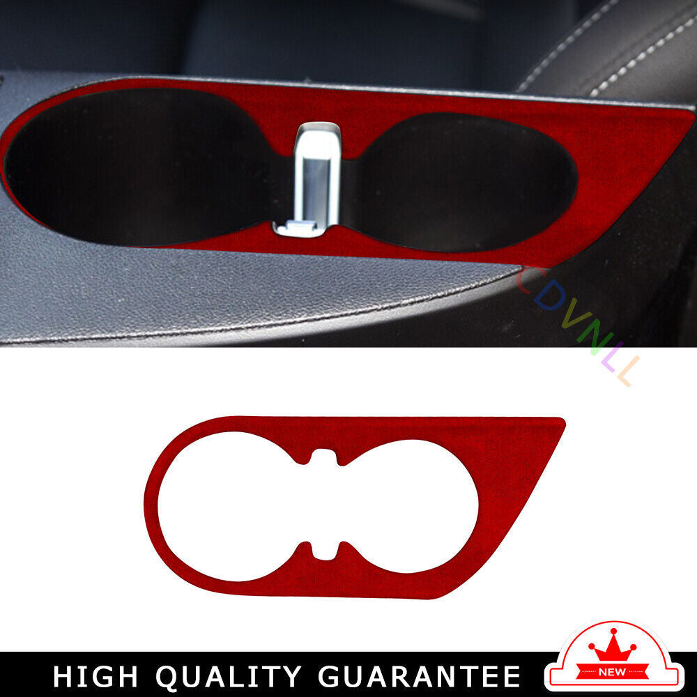 Middle Console Drinking Glass Trim Inner for Chevrolet Camaro 2016-20 Red Suede