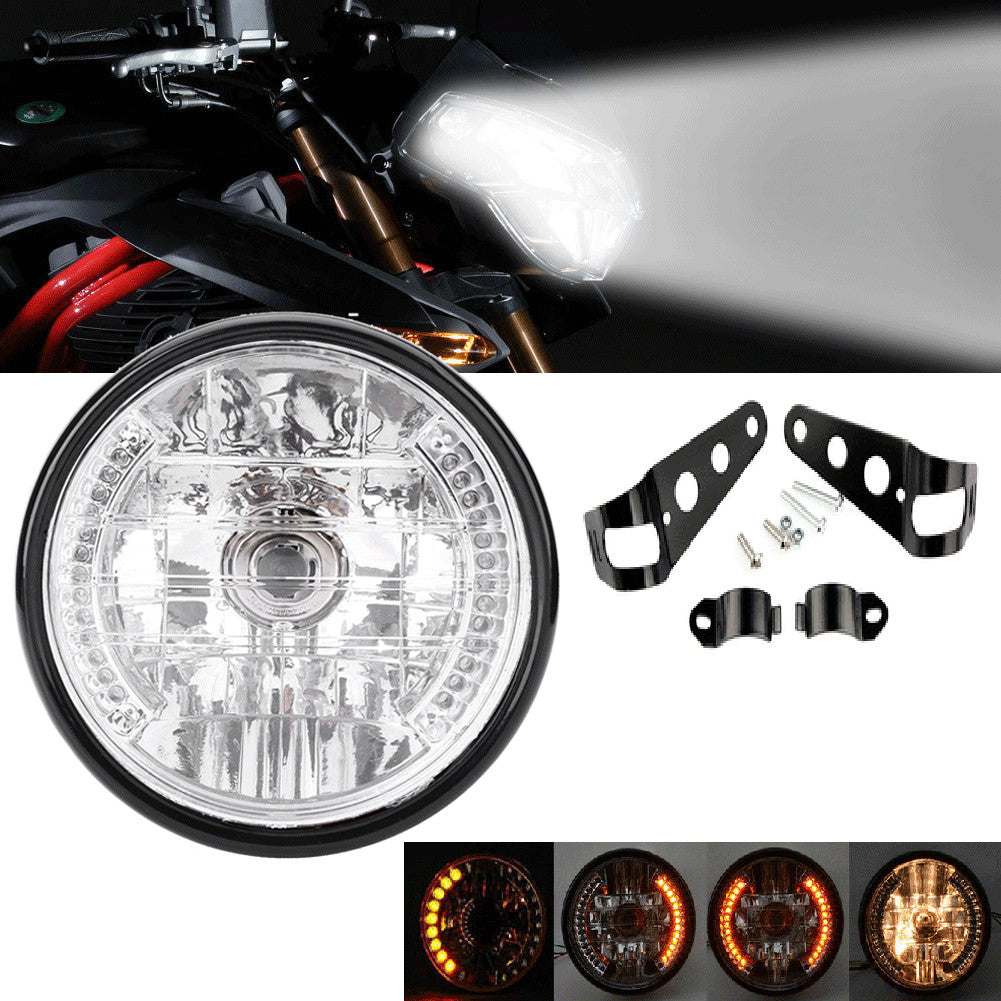 6.5-inch LED projector with headlights, turn signals, indicator lights, and bracket support.