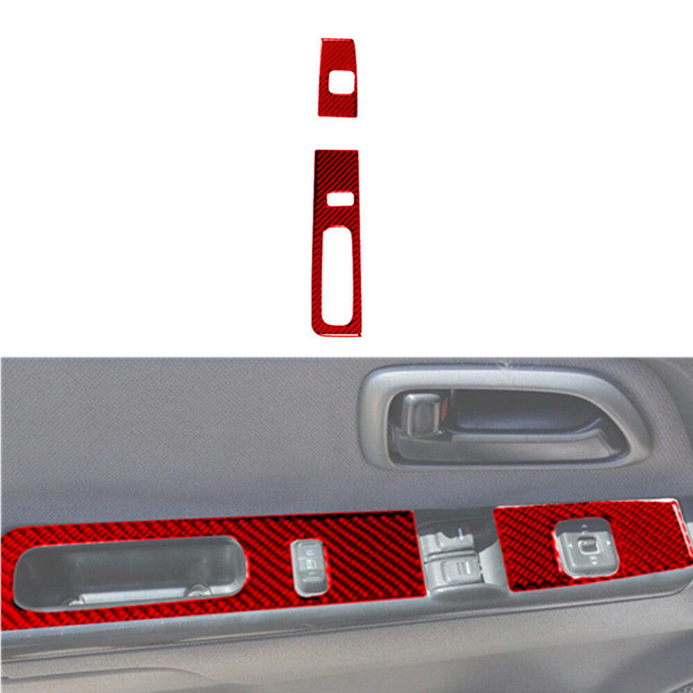 Red Carbon Fiber Driver Side Door Control Cover For Colorado 04-12/ for Canyon 05-12