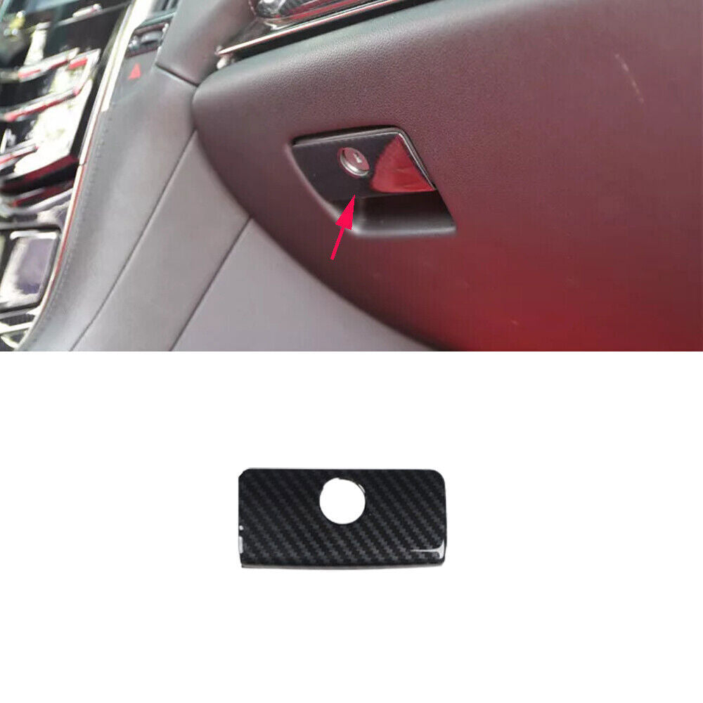 for Cadillac ATSL 2014-17 ABS Carbon Fiber Storage Box Handle Panel Switch Trim
