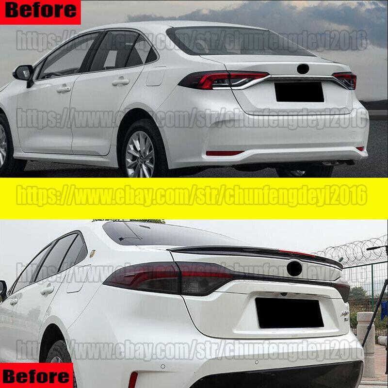 for Toyota for Corolla 2019-2022 Gloss Black Car LED Rear Trunk Spoiler Wing Flap