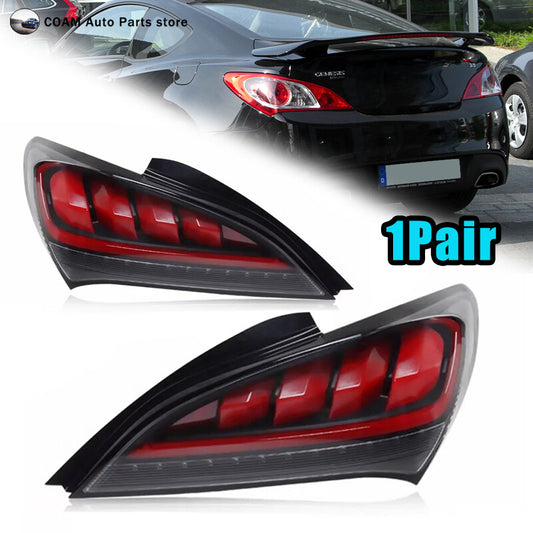 2-Pack for 2010-2016 for Hyundai for Genesis Coupe Glossy Black Sequential LED Taillights