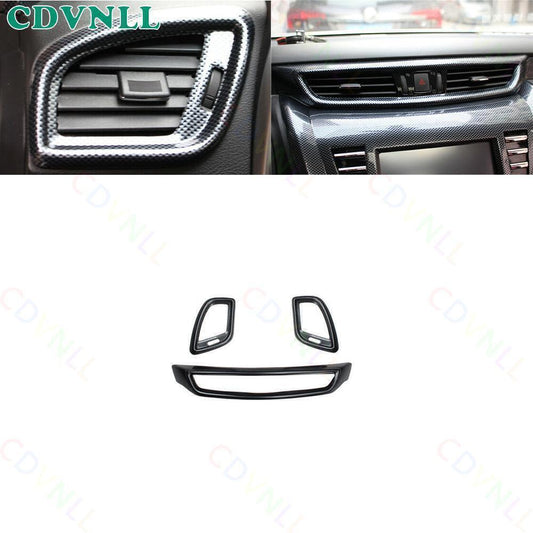 for Nissan Murano 2015-24 ABS Carbon Fiber Console Air Outlet Vent Cover Trim 3X