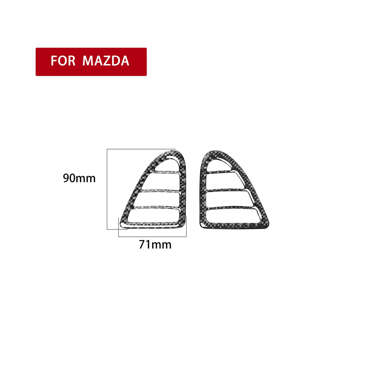2Pcs for Mazda RX-8 2004-2008 Carbon Fiber Side Air Vent Outlet Cover Trim