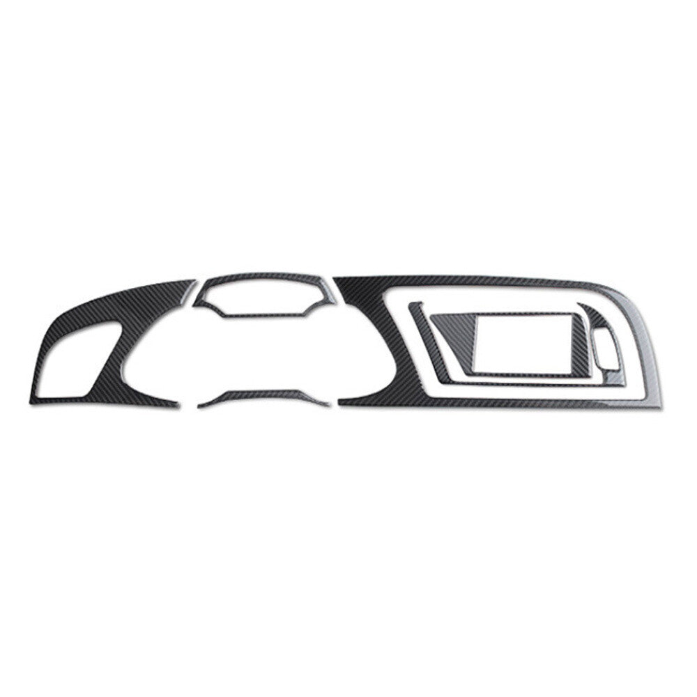 6PCS Carbon Fiber Interior Dashboard Instrument Panel Trim for Audi A4 2009-2010