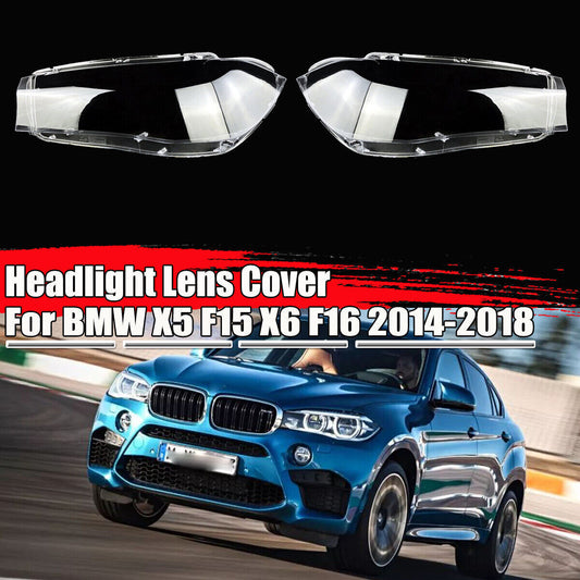 A pair of headlight lens covers/lens covers suitable for BMW X5 F15 F16 X6 2014-2018