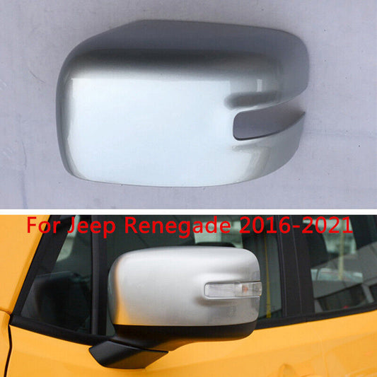 Silver LH Rearview Door Side Mirror Shell Cover Cap for Jeep Renegade 2016-2021
