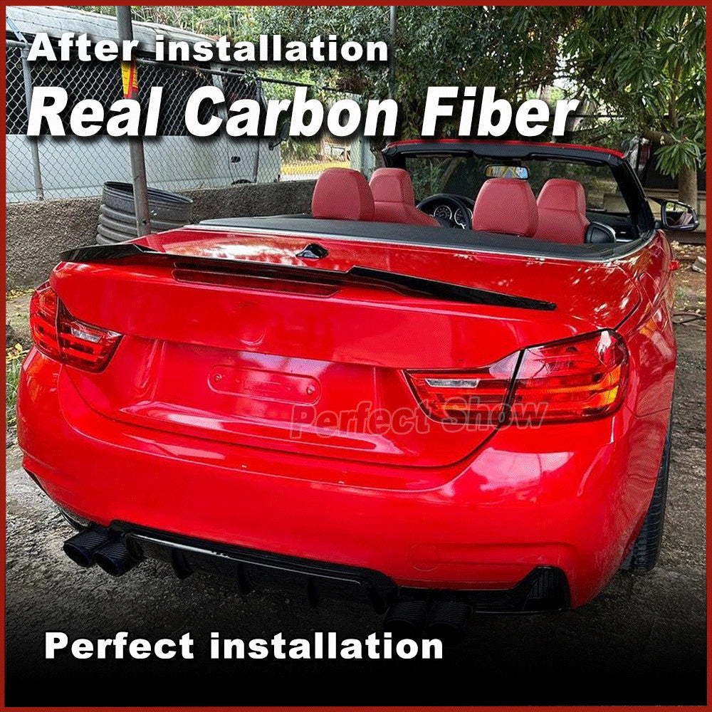 for BMW F33 F83 420i M4 Convertible 2014-20 Rear Trunk Spoiler Wing REAL CARBON