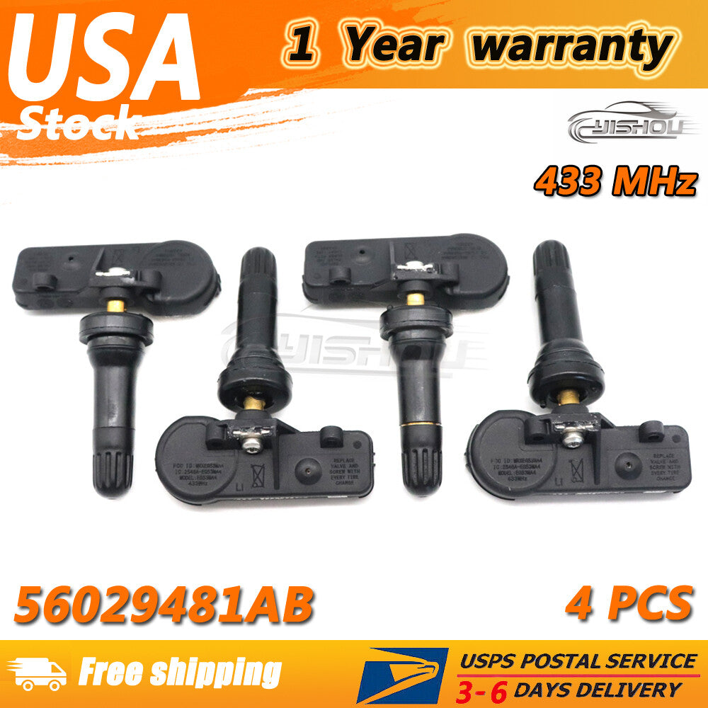 4PCS New 56029481AB Tire Pressure Sensor TPMS for Jeep Commander for Dodge for Ram 1500