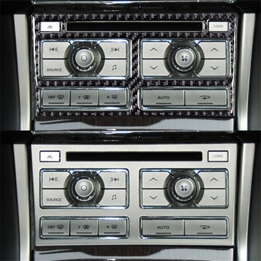 Carbon Fiber Central Control CD Switch Panel Cover Trim for Jaguar XF 2009-2011