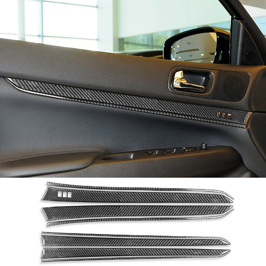 for Infiniti G37 Sedan 2007-13 Carbon Fiber Interior Door Panel Decorative Cover