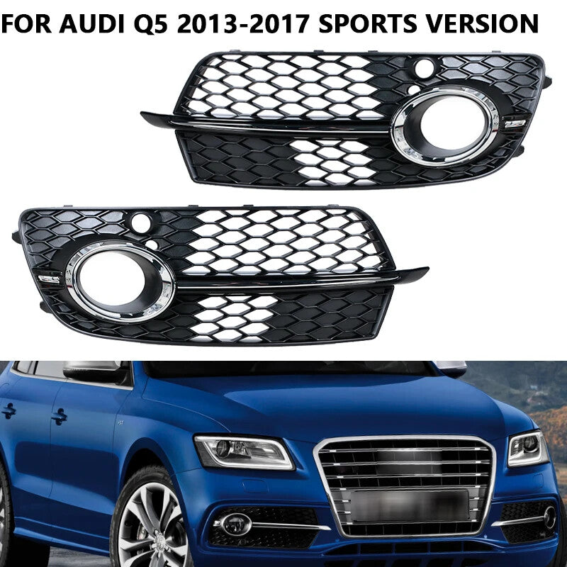 Fog light grille cover, fog light frame grille, suitable for Audi Q5 Sport S-line 2013-2017.