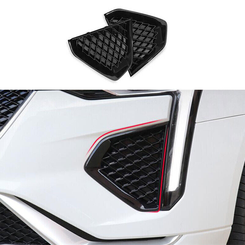 for Cadillac CT4 2020-22 Piano Black ABS Front Fog Light Panel Cover Replace 2x