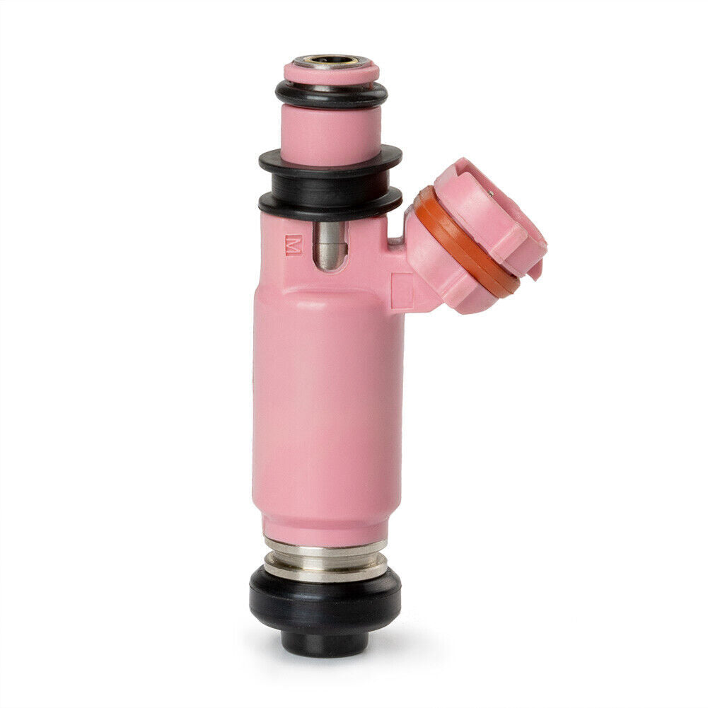4-piece fuel injector kit 195500-3910 16611AA370 for Subaru JDM STi 565CC, Pink.