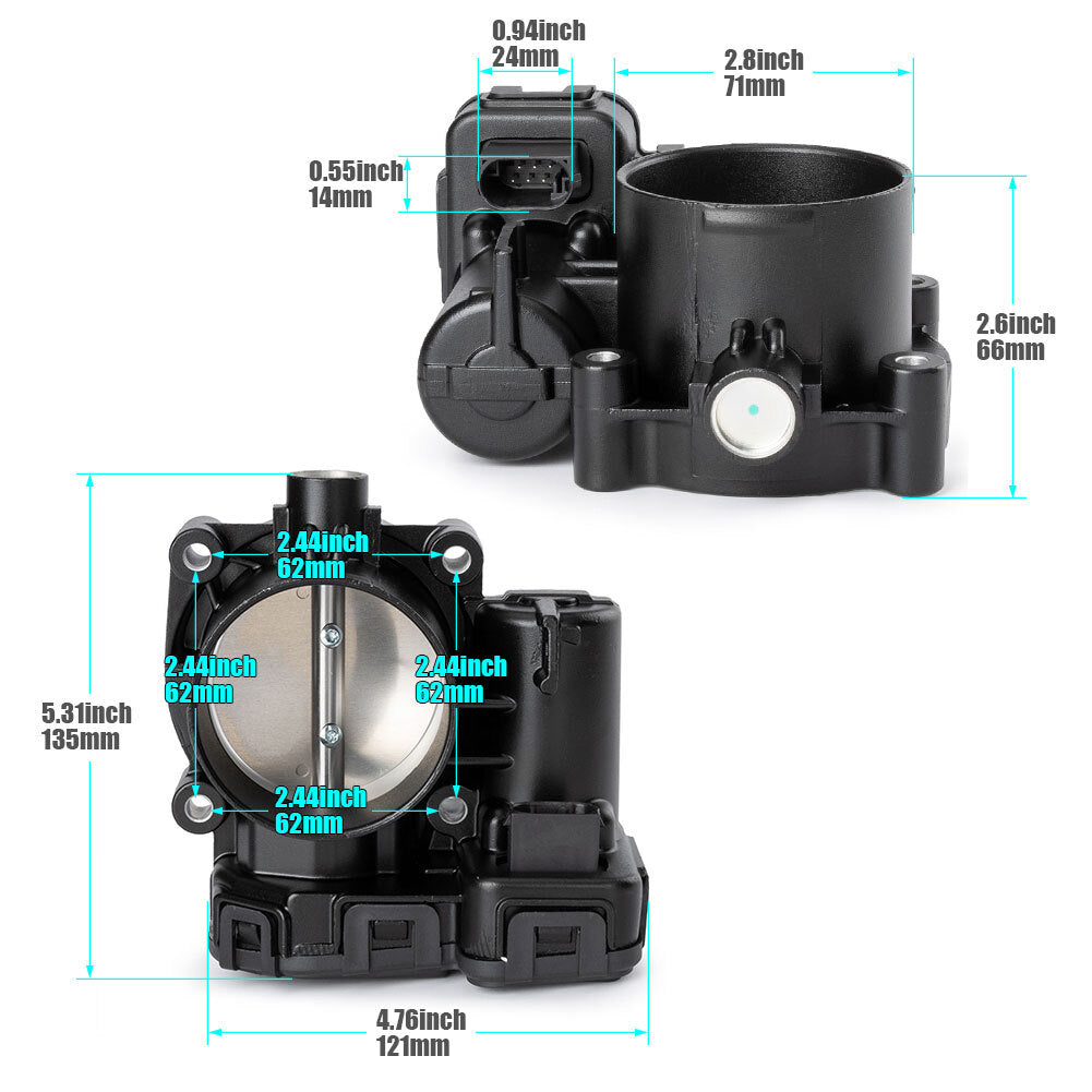 Throttle bodywork applicable to for Dodge Durango (2007-2010), for Dodge Nitro (2007-2009), and for Dodge Nitro (2007-2012).