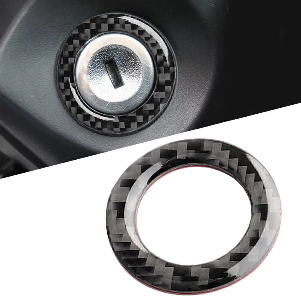Start Stop Switch Ring Decor Trim Cover Fit for Ford for Mustang 2009-2013 Carbon Fiber
