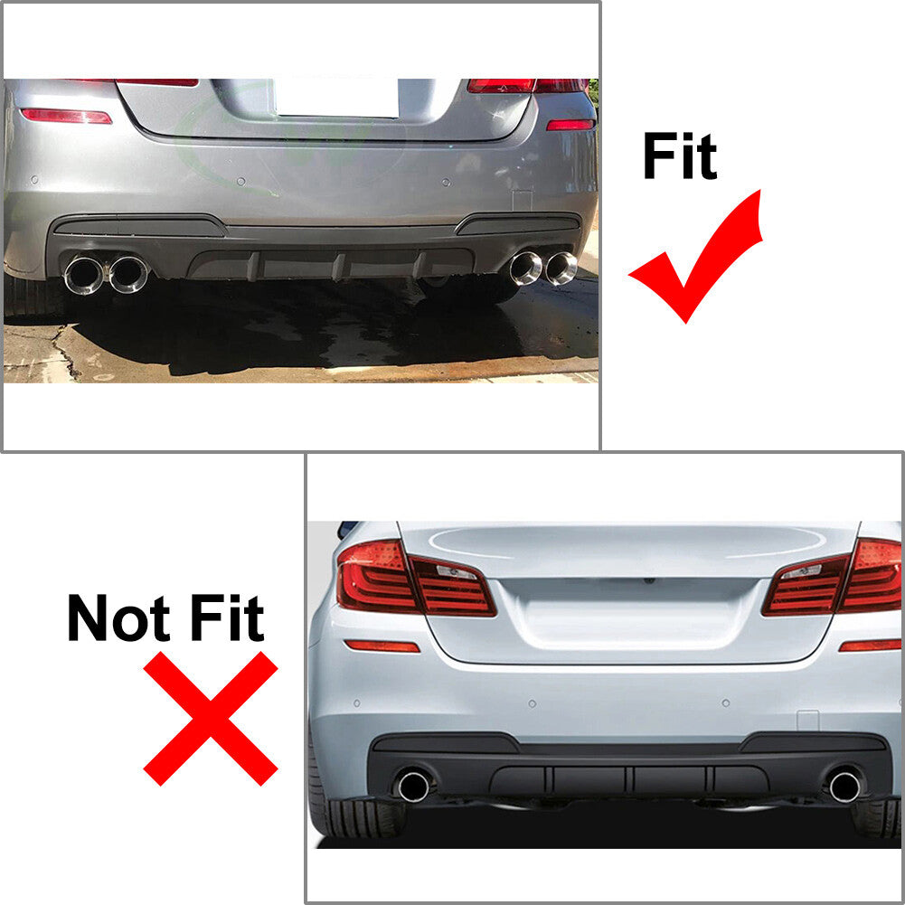 Rear Bumper Diffuser Exhausts Lip for BMW 5 Series F10 M Sport 2011-2016