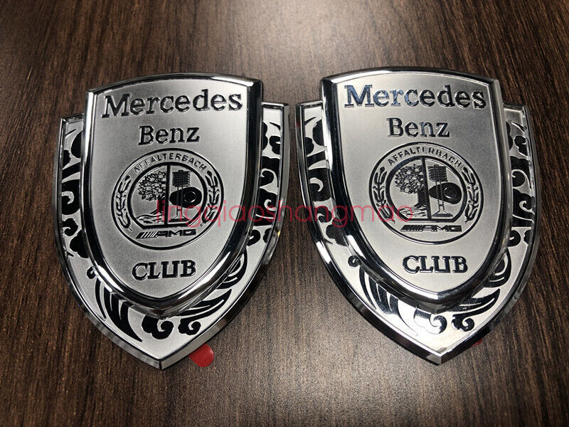 Silver AFFALTERBACH Club badge on the rear trunk lid of the car body - suitable for Mercedes-Benz