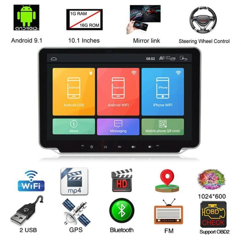 2 DIN 10.1in Android 9.1 Car Wifi 4G GPS Radio MP5 Player Head Unit Touch Screen