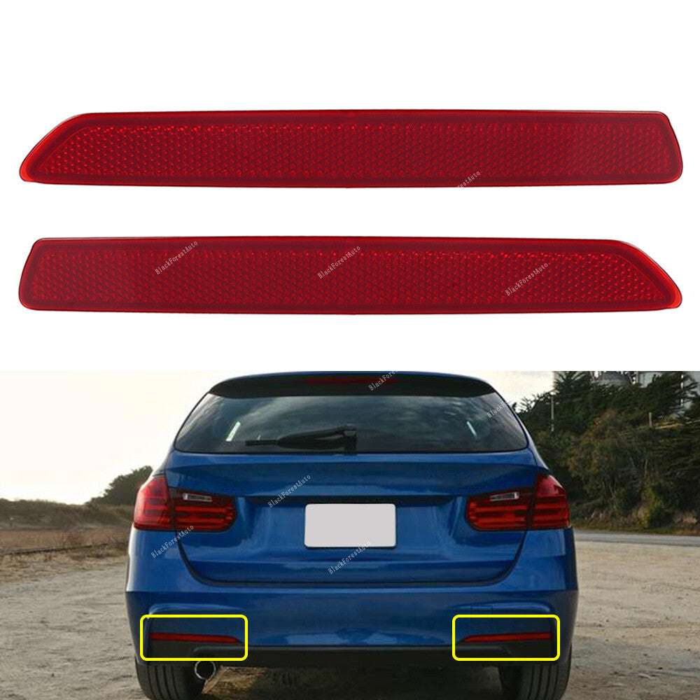 2Pcs Rear Bumper Reflector Strip Right + Left Side for BMW 3 Series 340i 328d