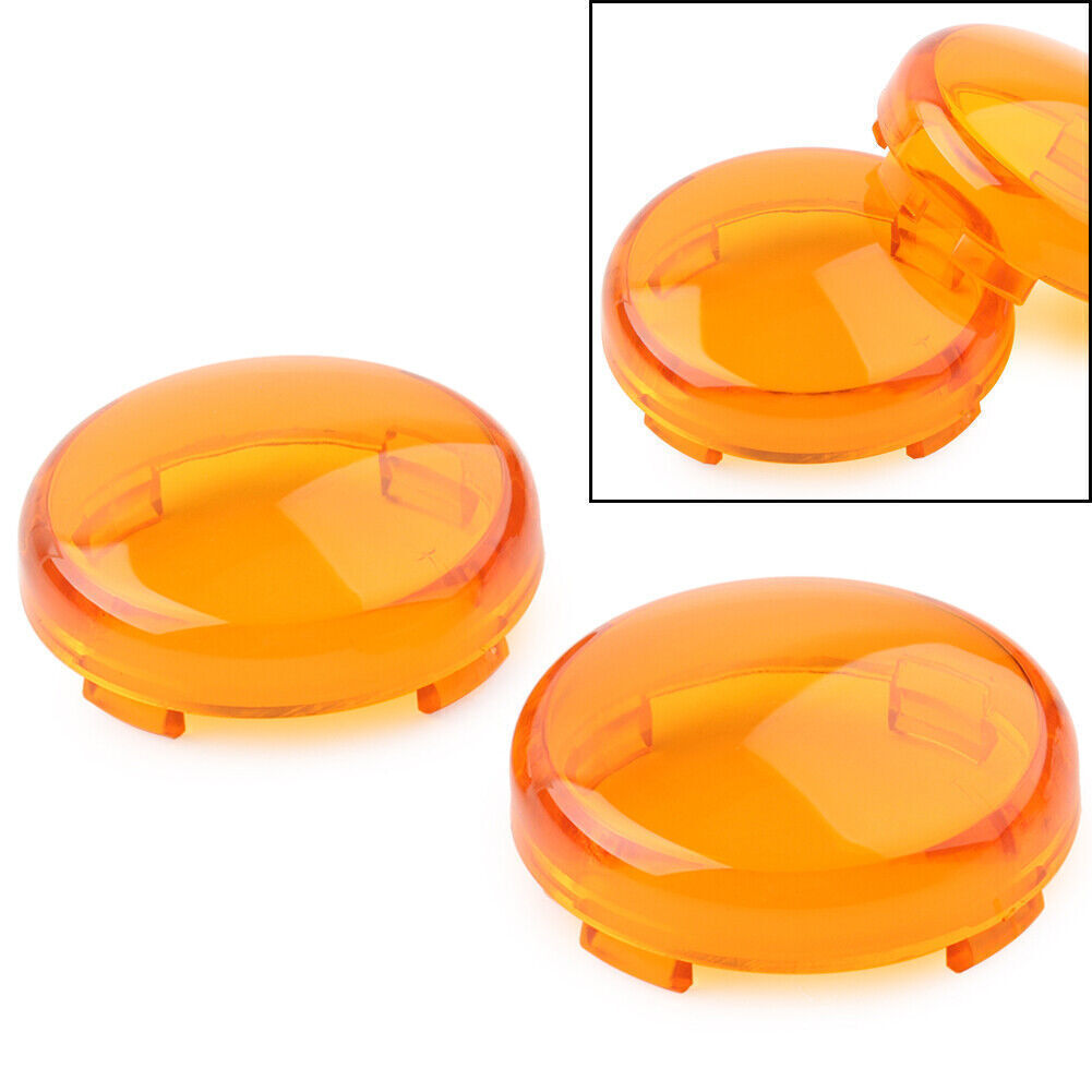 2 Turn Signal Lens Light Cover Guard Amber for Harley Touring Softail Dyna 2PCS