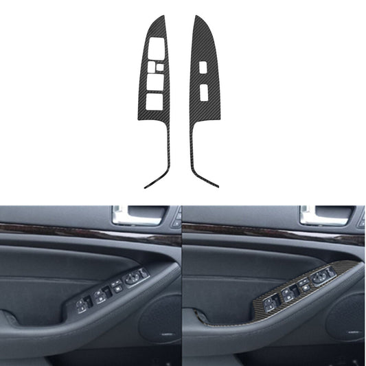 2Pcs Carbon Fiber Front Door Window Control Cover Trim for KIA Cadenza 2014-2016