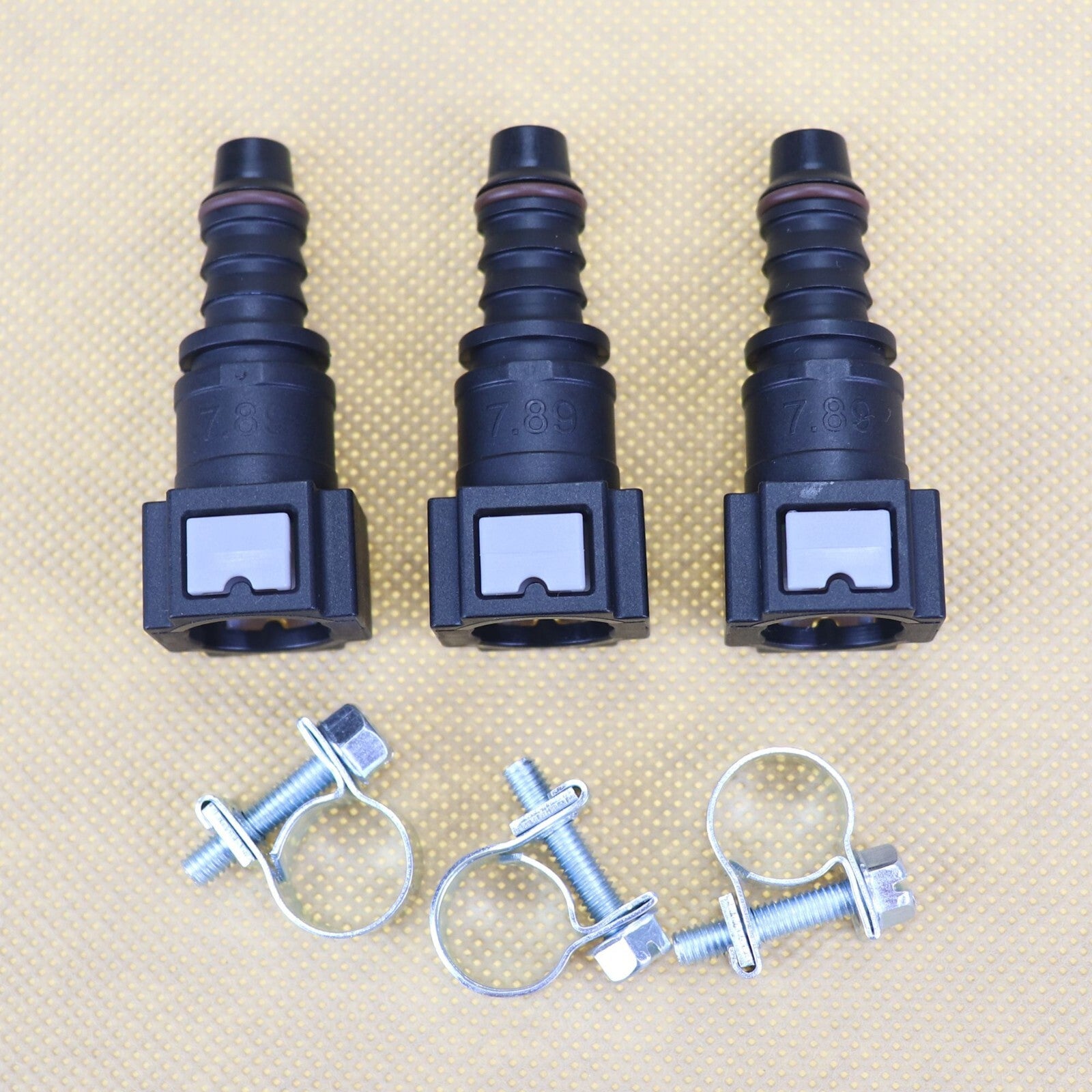 3-Piece Pack 7.89mm SAE5/16-inch Nylon Fuel Line Quick Connector Release Hose Disconnect Hose