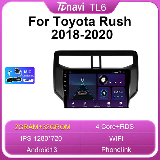 for Toyota Rush Multimedia Video Player Android Auto Screen Car Radio GPS Navi