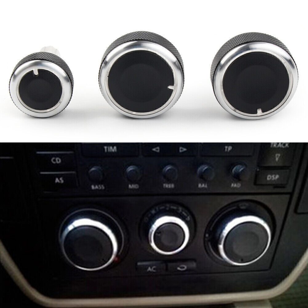 3Pcs Air Conditioner A/C Switch Panel Control Knob Fit for VW for Golf MK4 for Passat B5