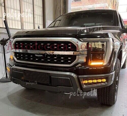 Conversion Steel Front Bumper LED Fog Lamps For 18-20 for Ford F150