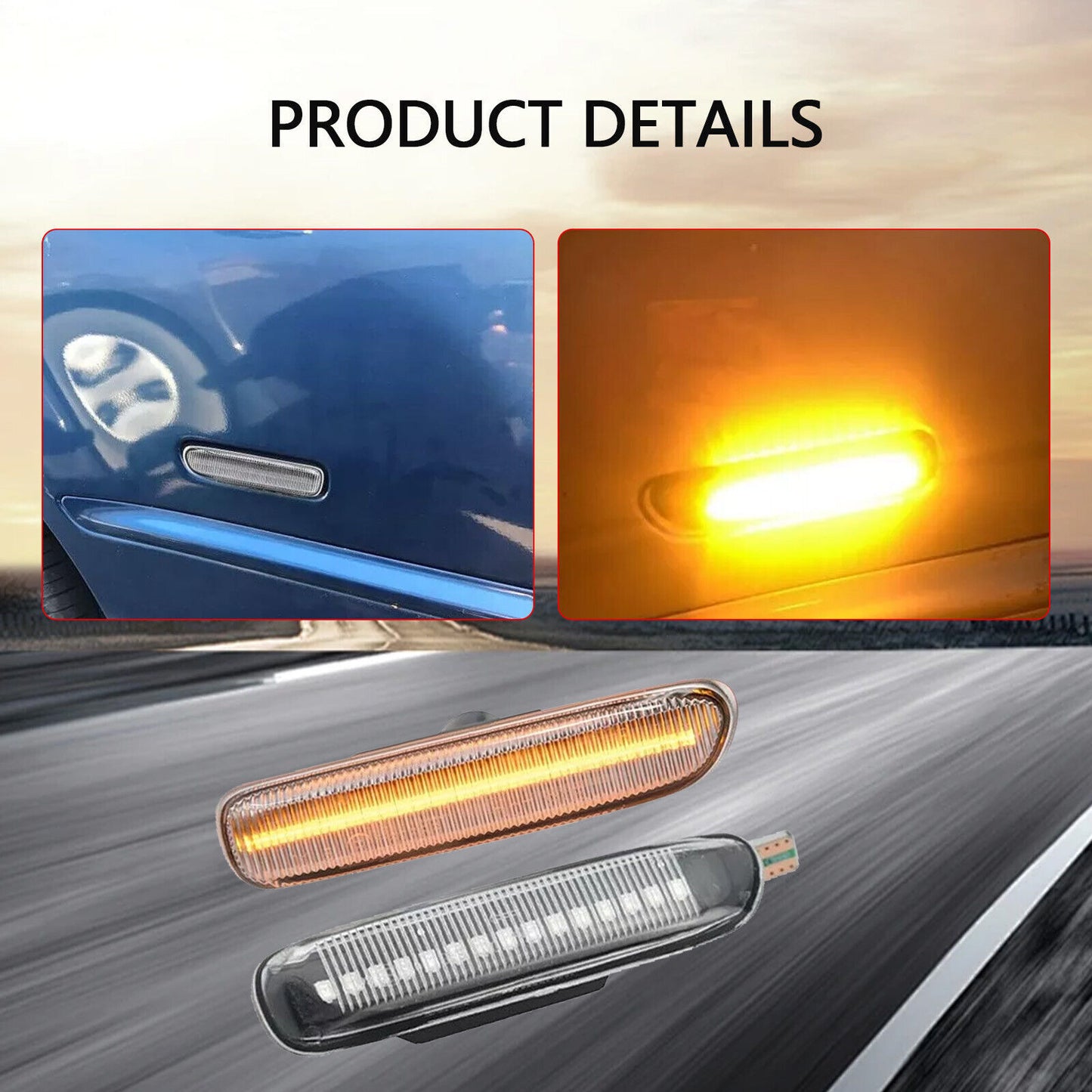 for BMW 3 Series E46 1997-2001 Running Water Fender Lights Side Lights Turn NEHa