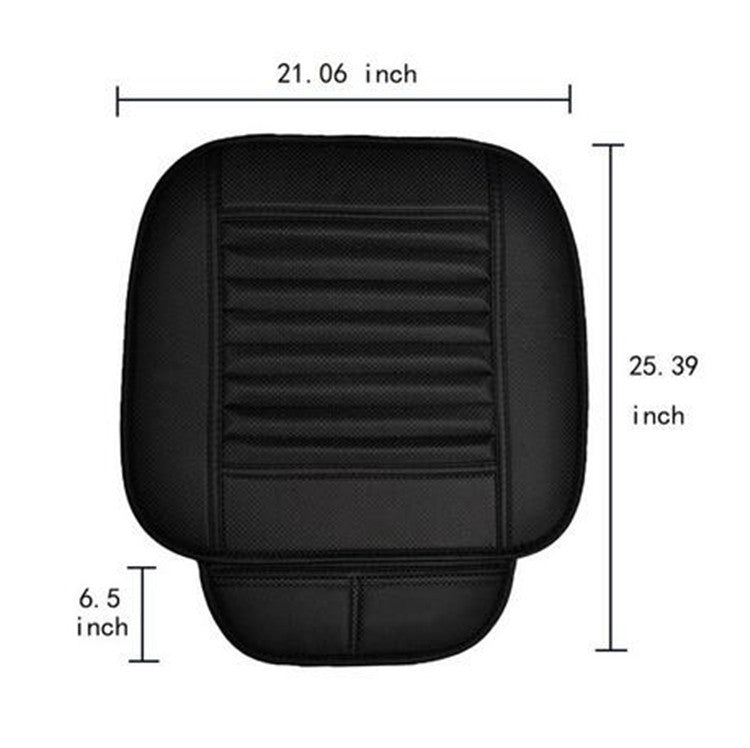 Car Auto 1x PU Leather Bamboo Charcoal Breathable for Seat Cushion Pad Cushion Black