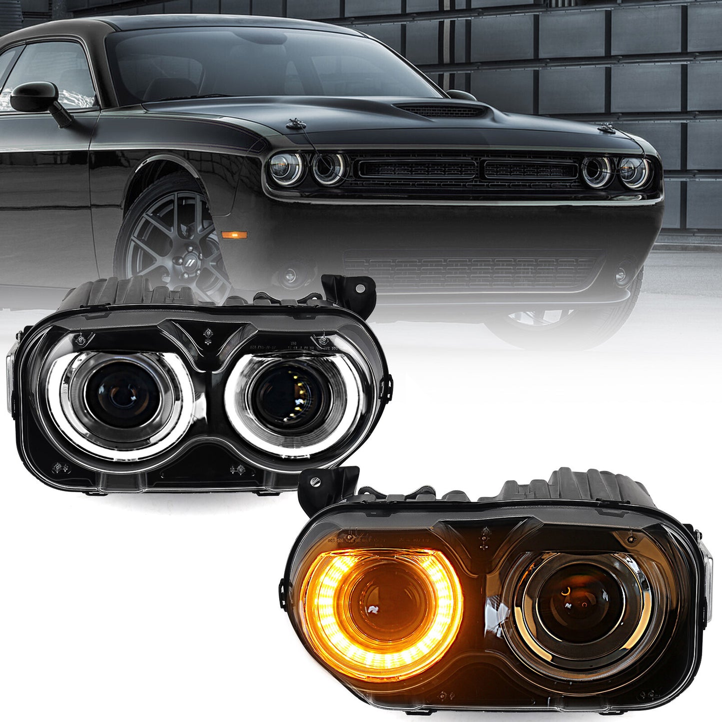 Left Right For 2015-2022 for Dodge for Challenger HID/Xenon Headlights Assembly w/Bulbs