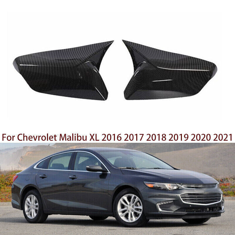 for Chevrolet Malibu 16-24 Carbon Fiber Exterior Rear View Mirror Cover Trim 2X