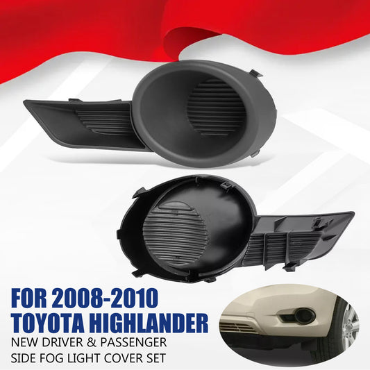 2PCS For 2008-2010 for Toyota Highlander New Driver  Passenger Side Fog Light Cover